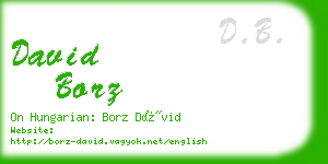 david borz business card